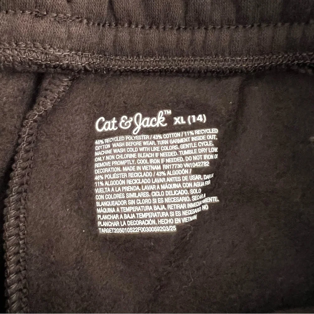 NWT Cat & Jack Girls Pull-On French Terry Pants with Heart Design XL
